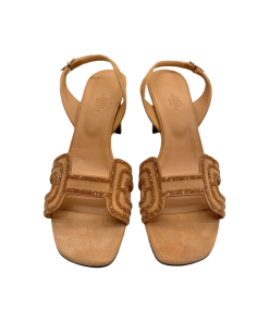 Hermes Eternite 80 Suede Slingback Pink Heel